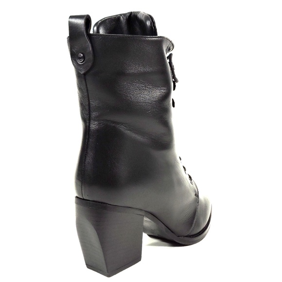 🇮🇹 ALESSANDRO DI MARIA 🇮🇹 BLACK LEATHER BOOTIE - Picture 5 of 8